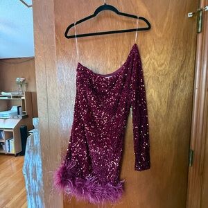 Better Be Maroon Sequin Dress